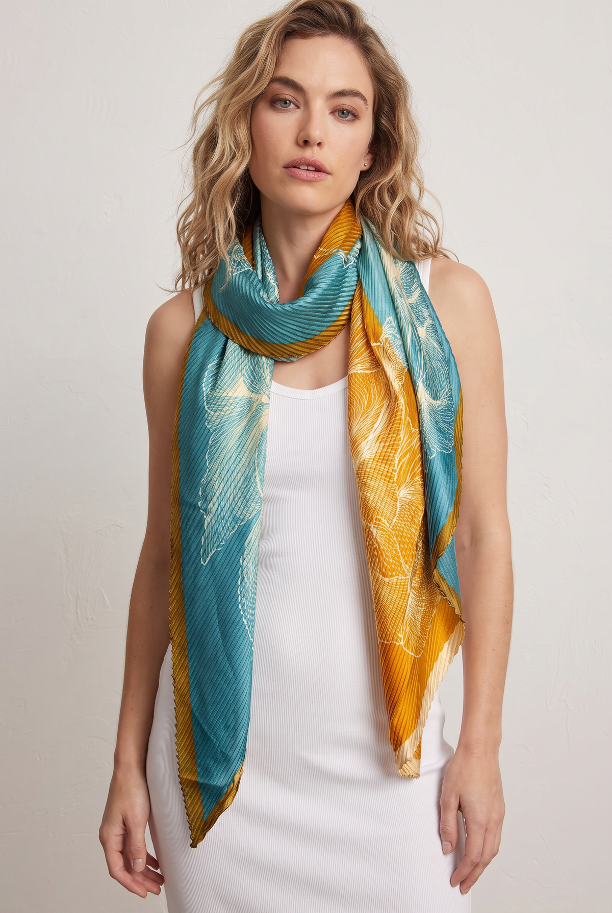 Cleo Grande Plissé Scarf