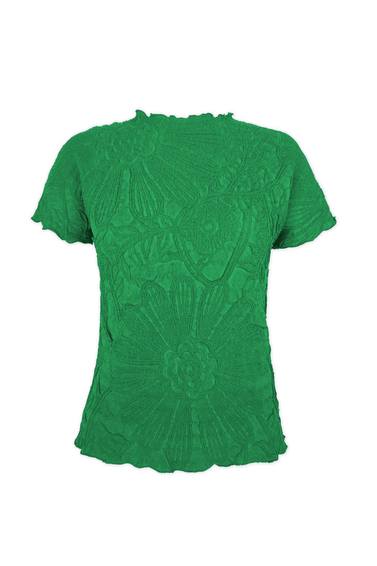 Jeremy Lettuce Edge Floral Jacquard Top - Jade