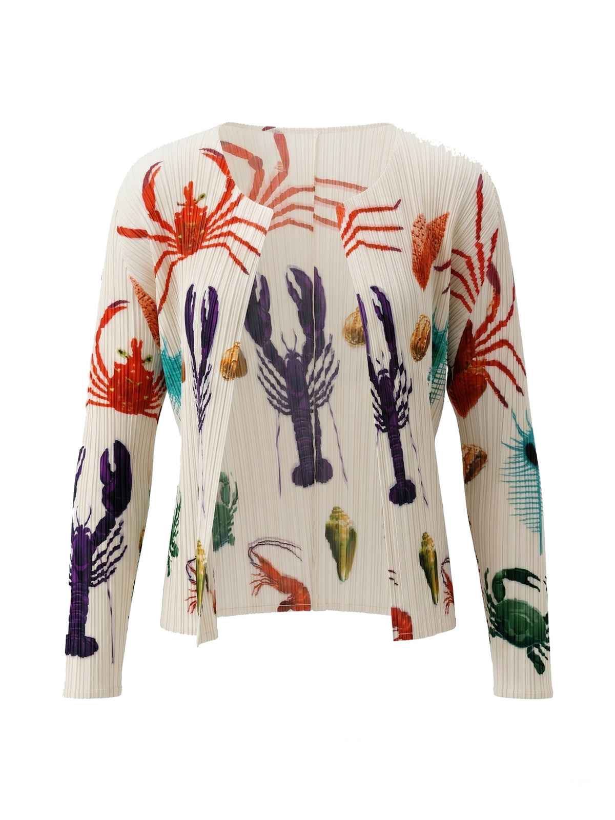 Viviana Sea Serenade Plissé Satin Cardigan