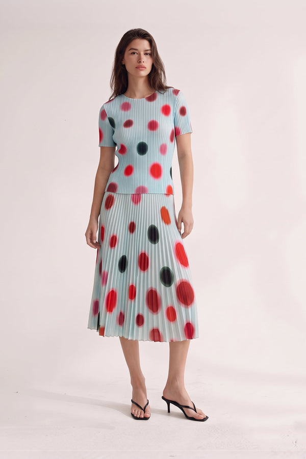 Dream Dot Pleated Skirt