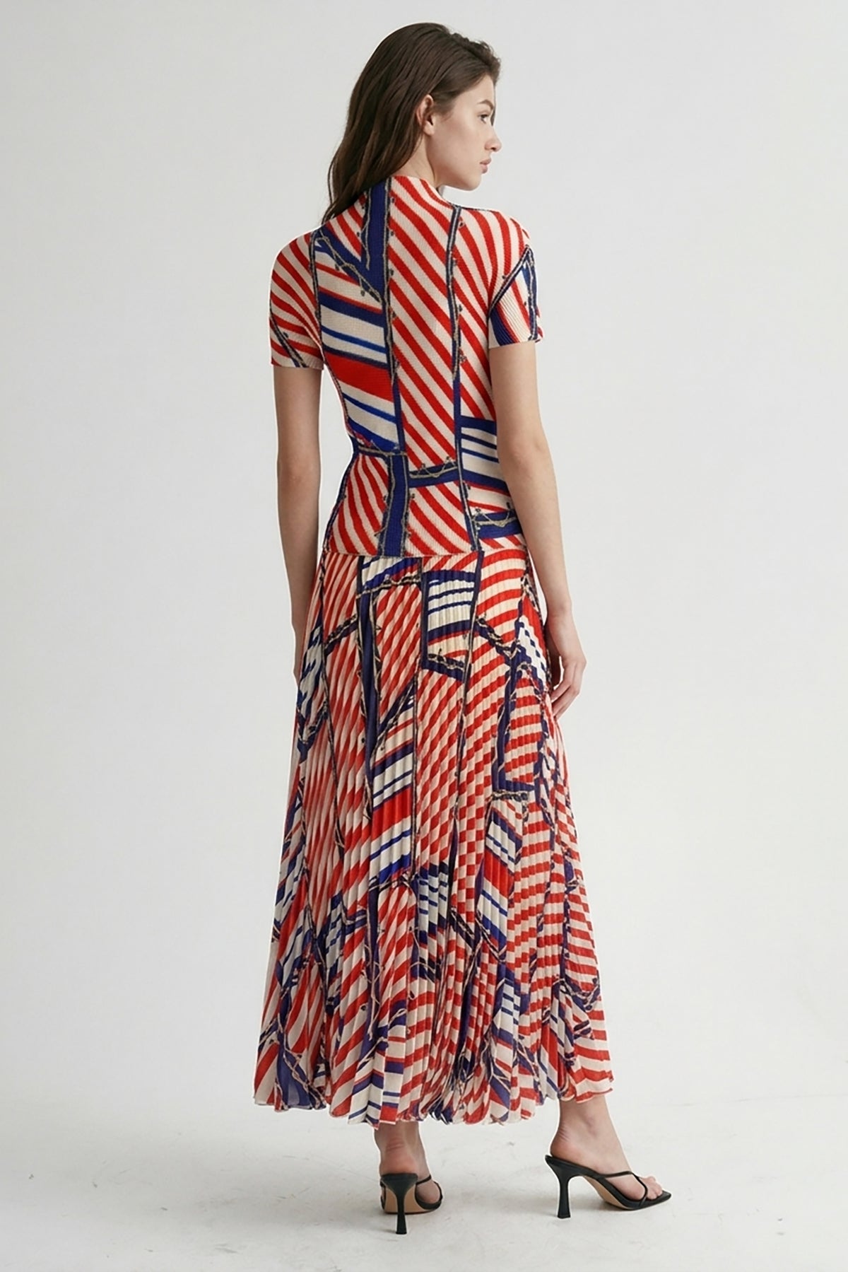 Riviera Lines Pleated Skirt