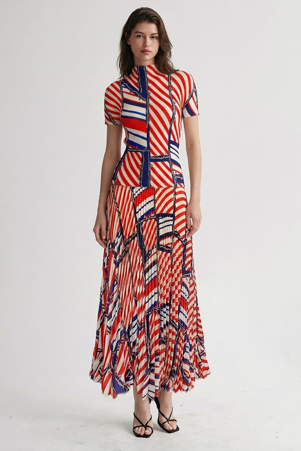 Riviera Lines Pleated Skirt