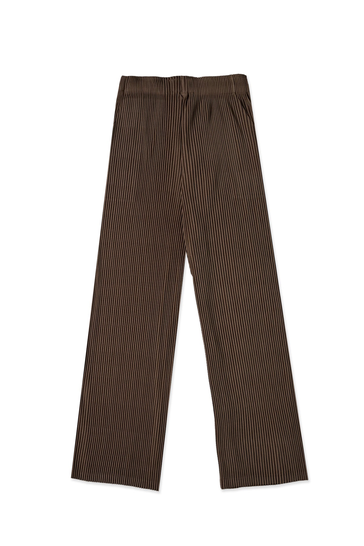 Vivian Double Knit Plissé Straight Pant - Chocolate