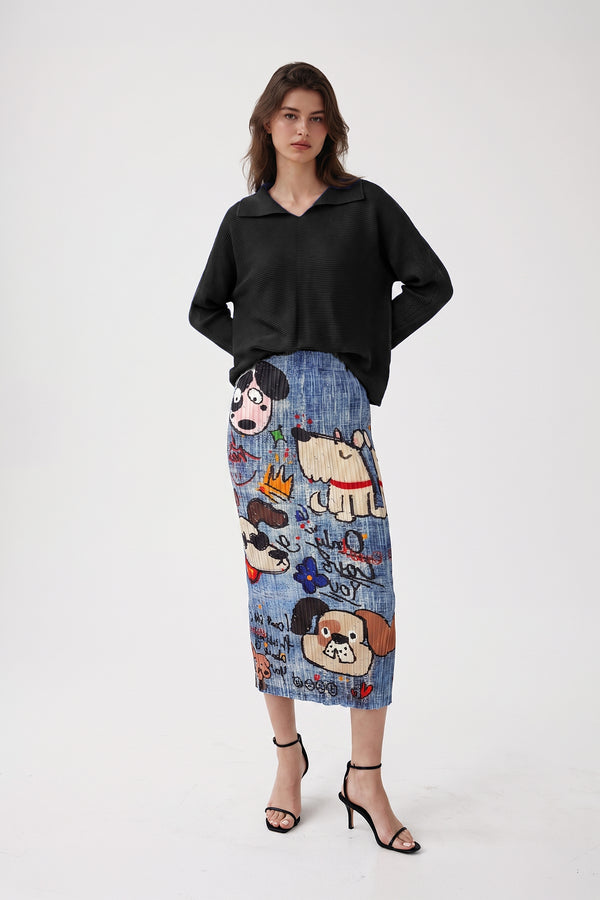 Joy V-Neck 3D Honeycomb Top - Black