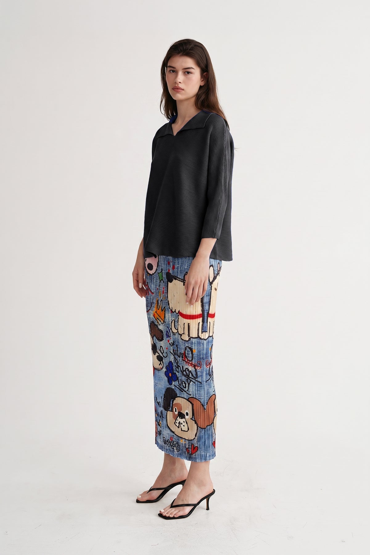 Joy V-Neck 3D Honeycomb Top - Black
