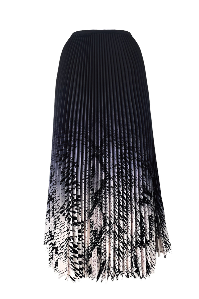 Akira Snakeskin Print Pleated Skirt