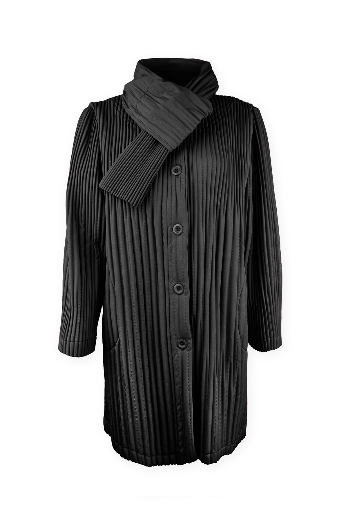 Boston Insulated Plissé Jacket with Removable Scarf