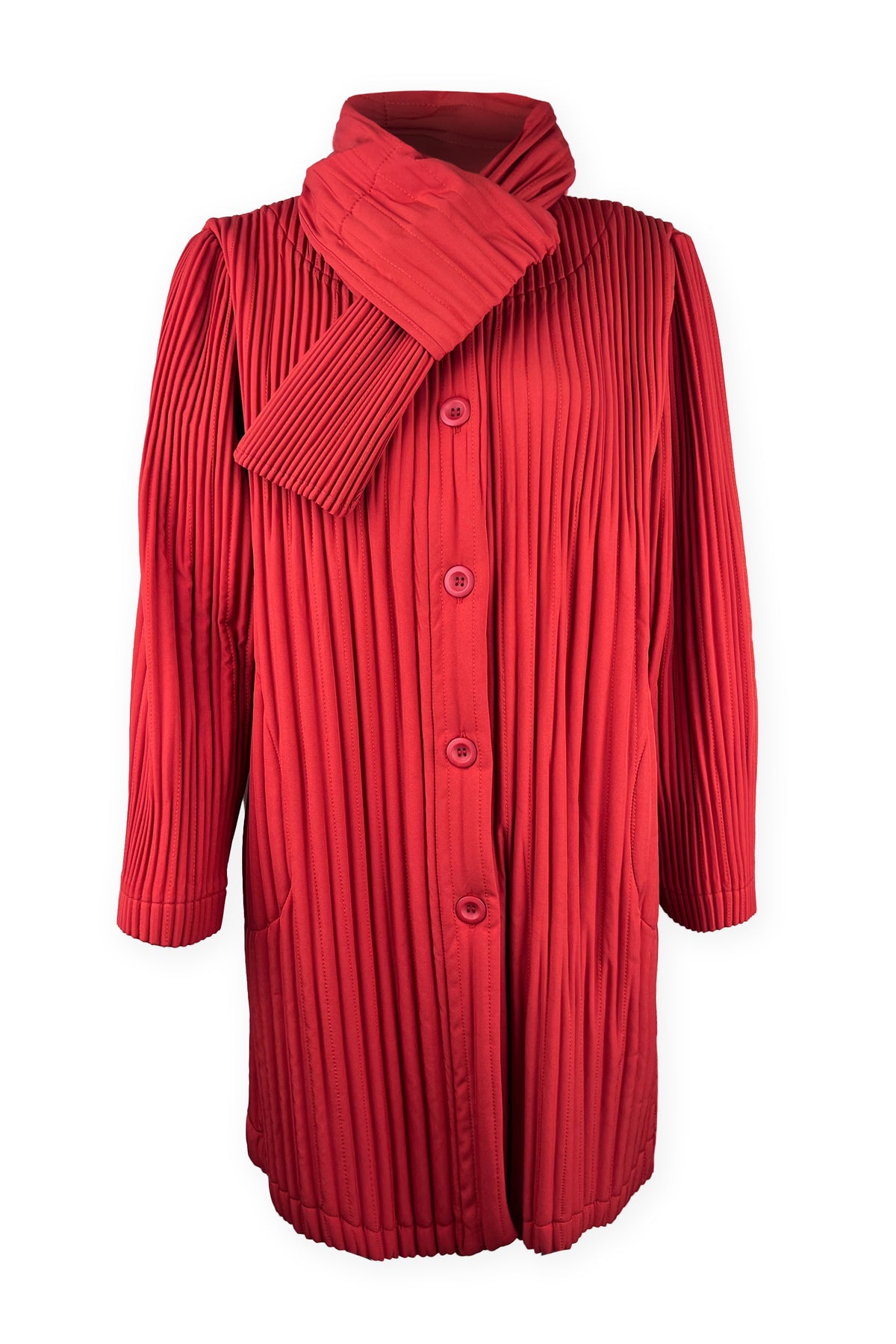 Boston Insulated Plissé Jacket with Removable Scarf