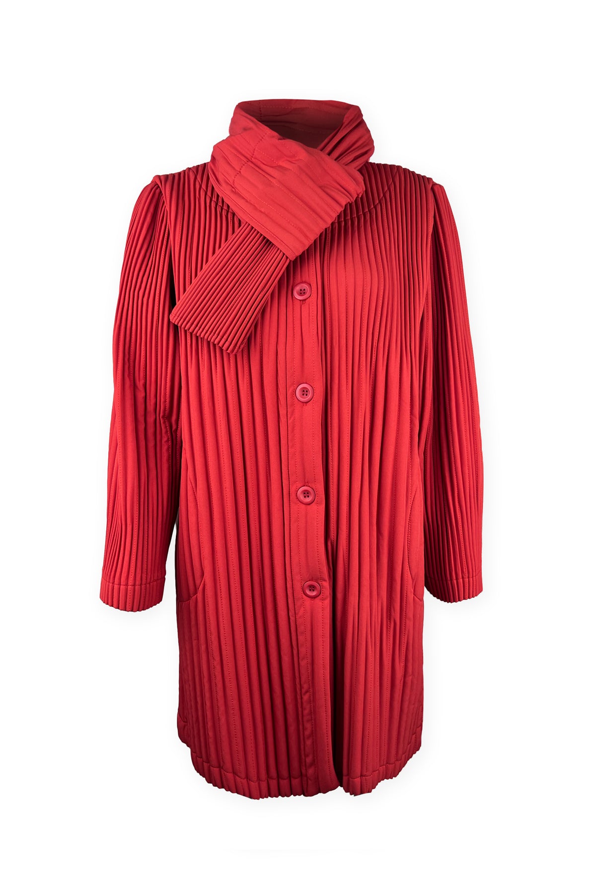 Boston Insulated Plissé Jacket with Removable Scarf