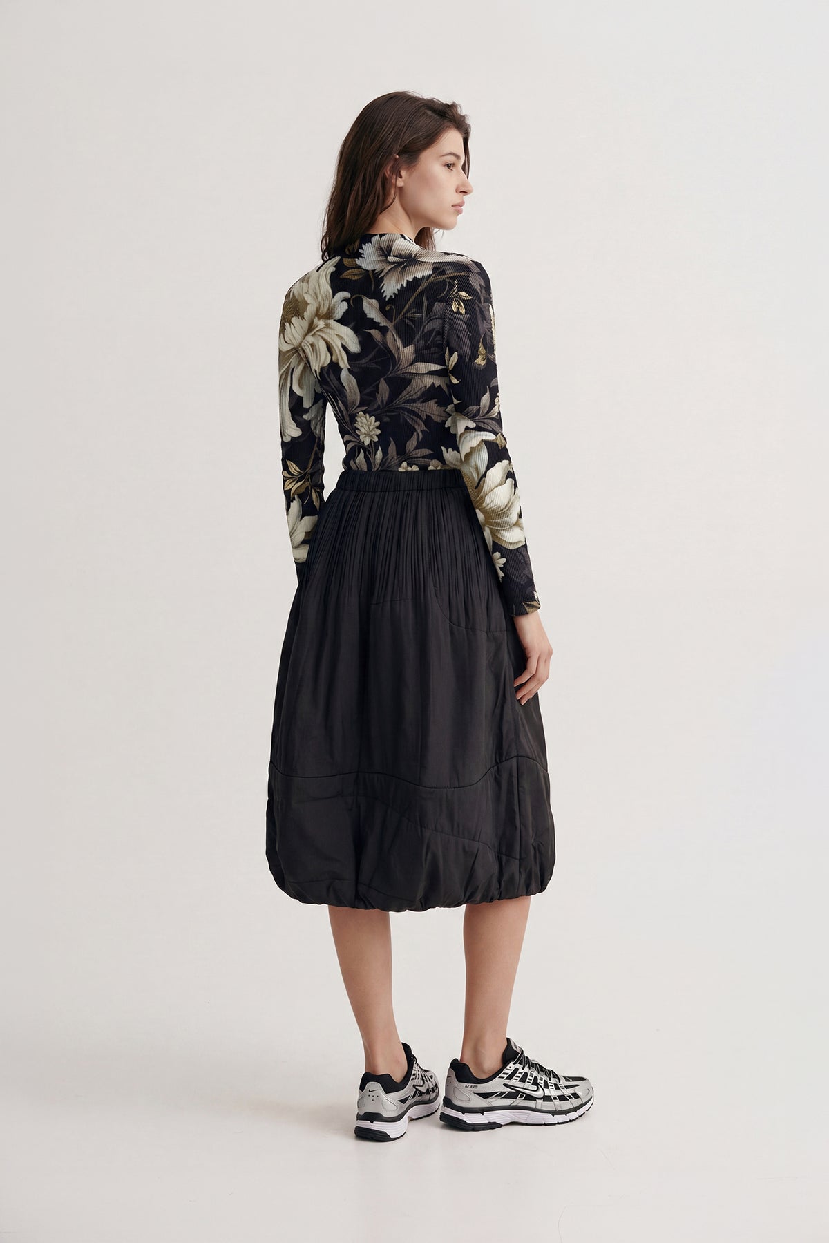 Cloudia Puff Quilted Skirt - Black