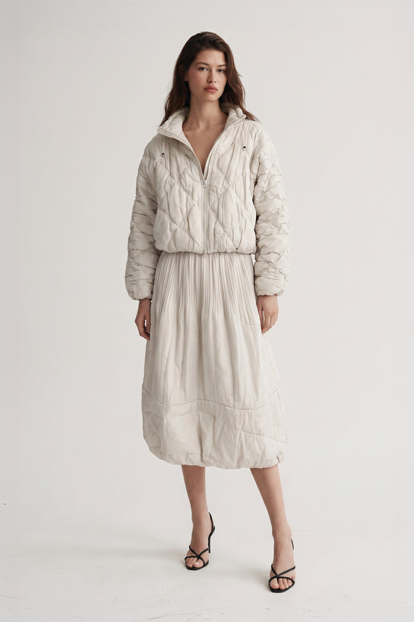Cloudia Puff Zip Up Jacket - Ivory