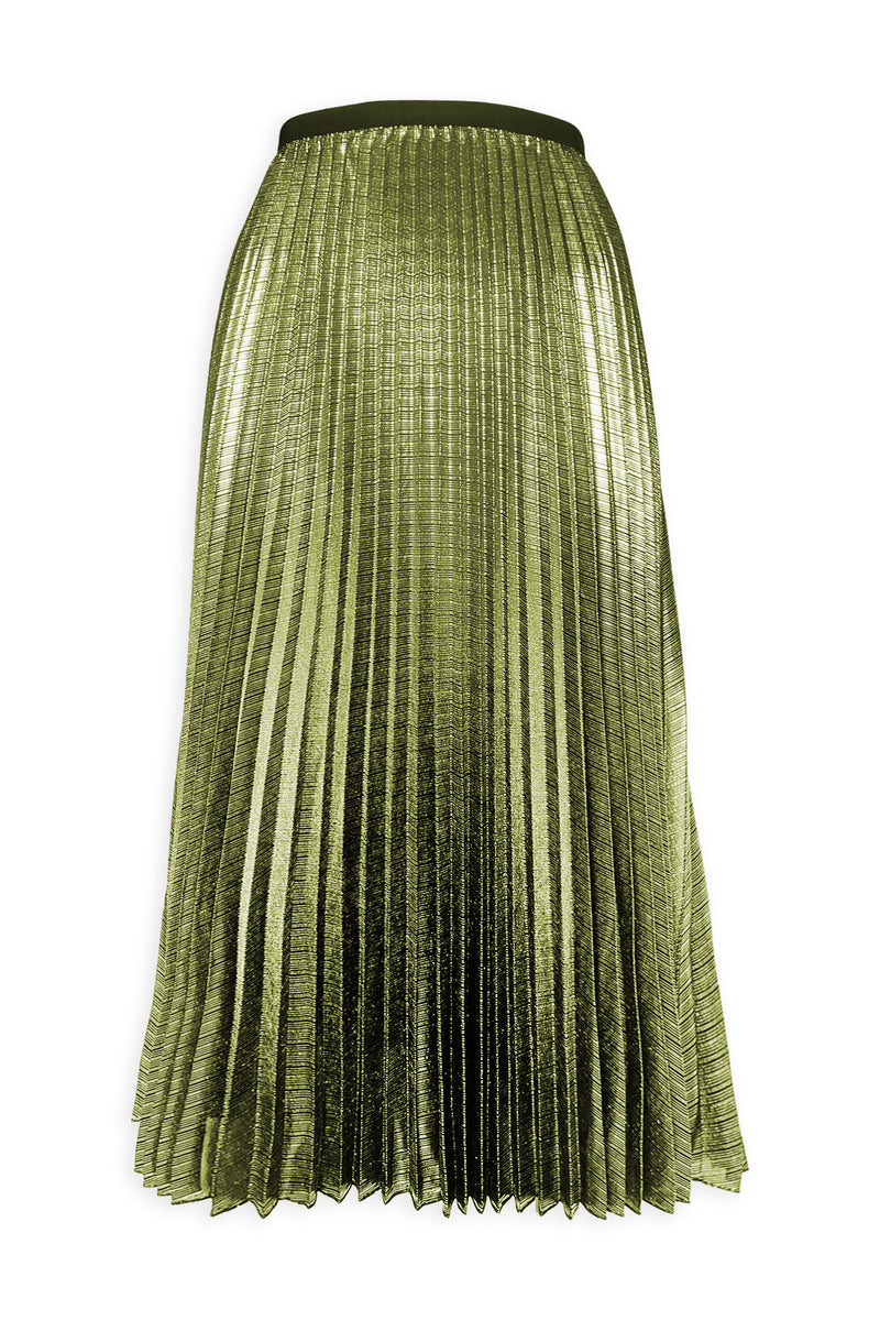 Esther Metallic Accordion Pleated Skirt