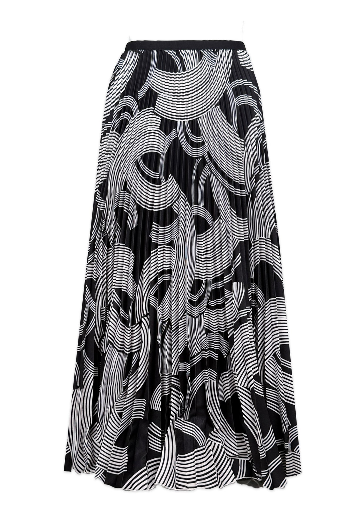 Graphic Clouds Pleated Skirt