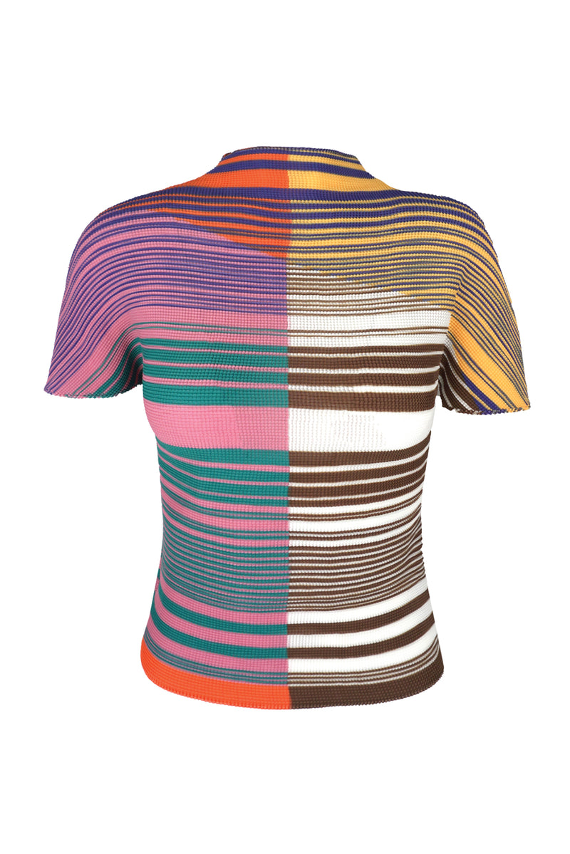 Nadia Stripe and Check 3D Honeycomb Top