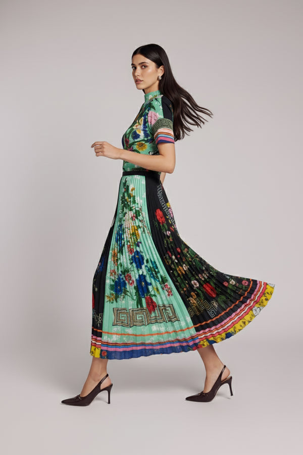 Roma Fiore Pleated Skirt