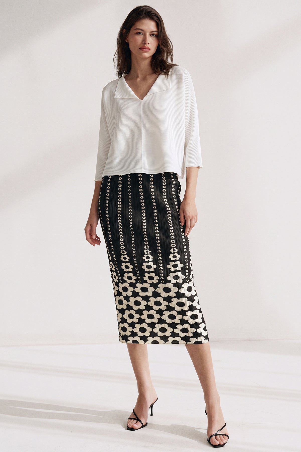 Lillibet Daisy Plissé Satin Skirt