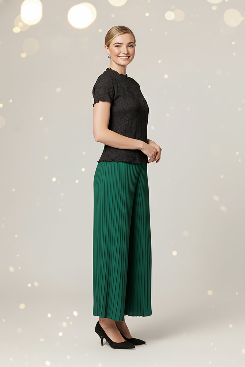 Leah Matte Plissé Palazzo Pant