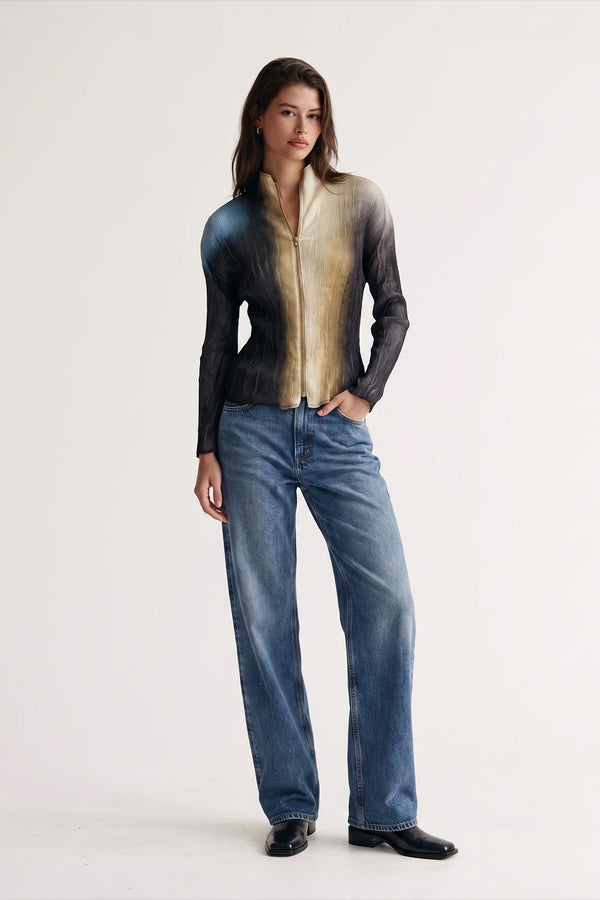 Emma Prism Chiffon Zip Up Jacket