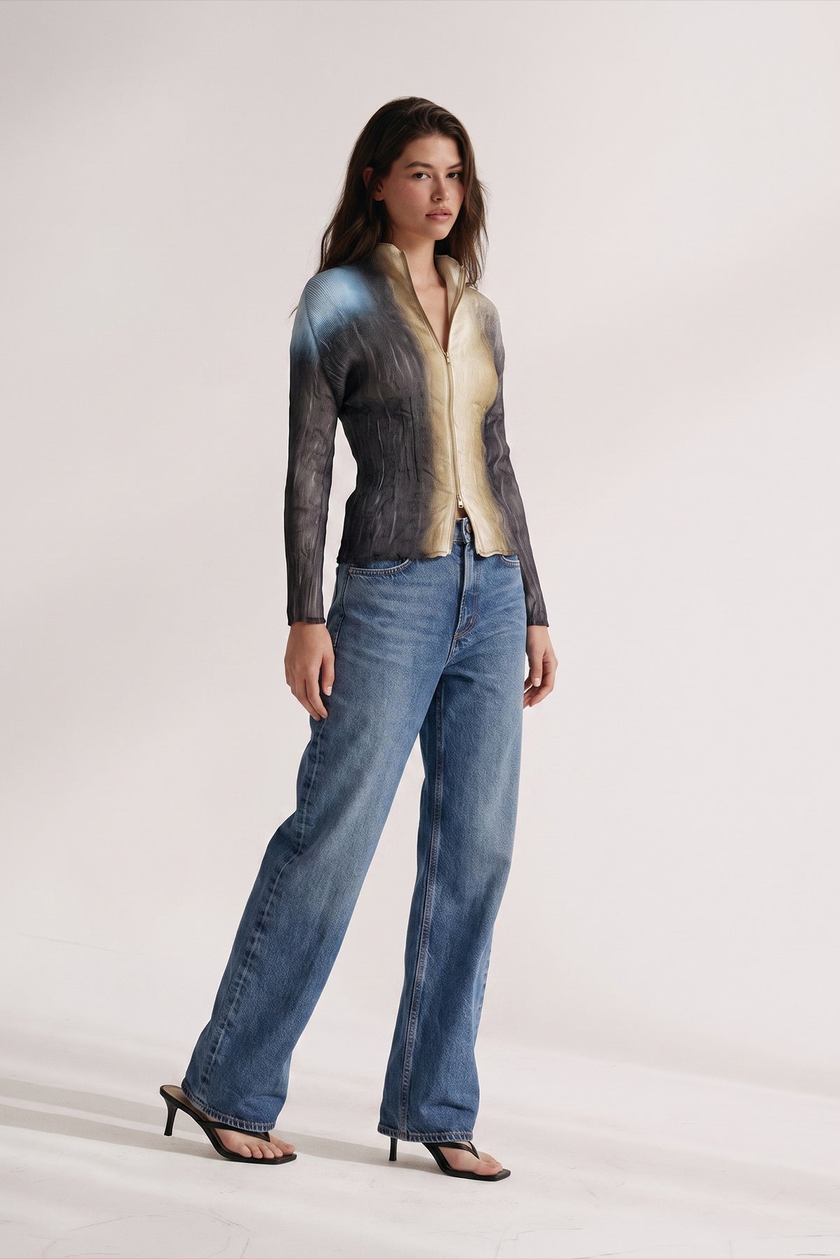 Emma Prism Chiffon Zip Up Jacket