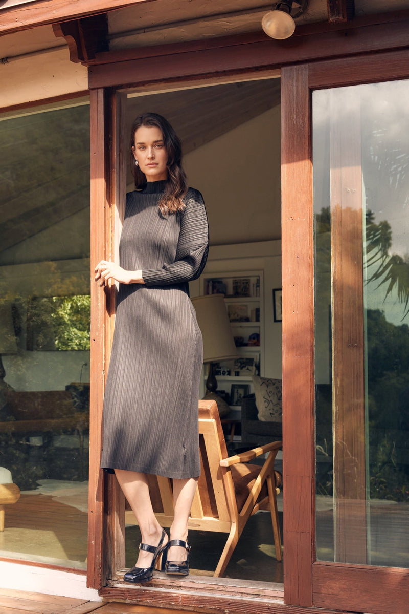 (Restocked) Hera Plissé Satin Sculpture Dress