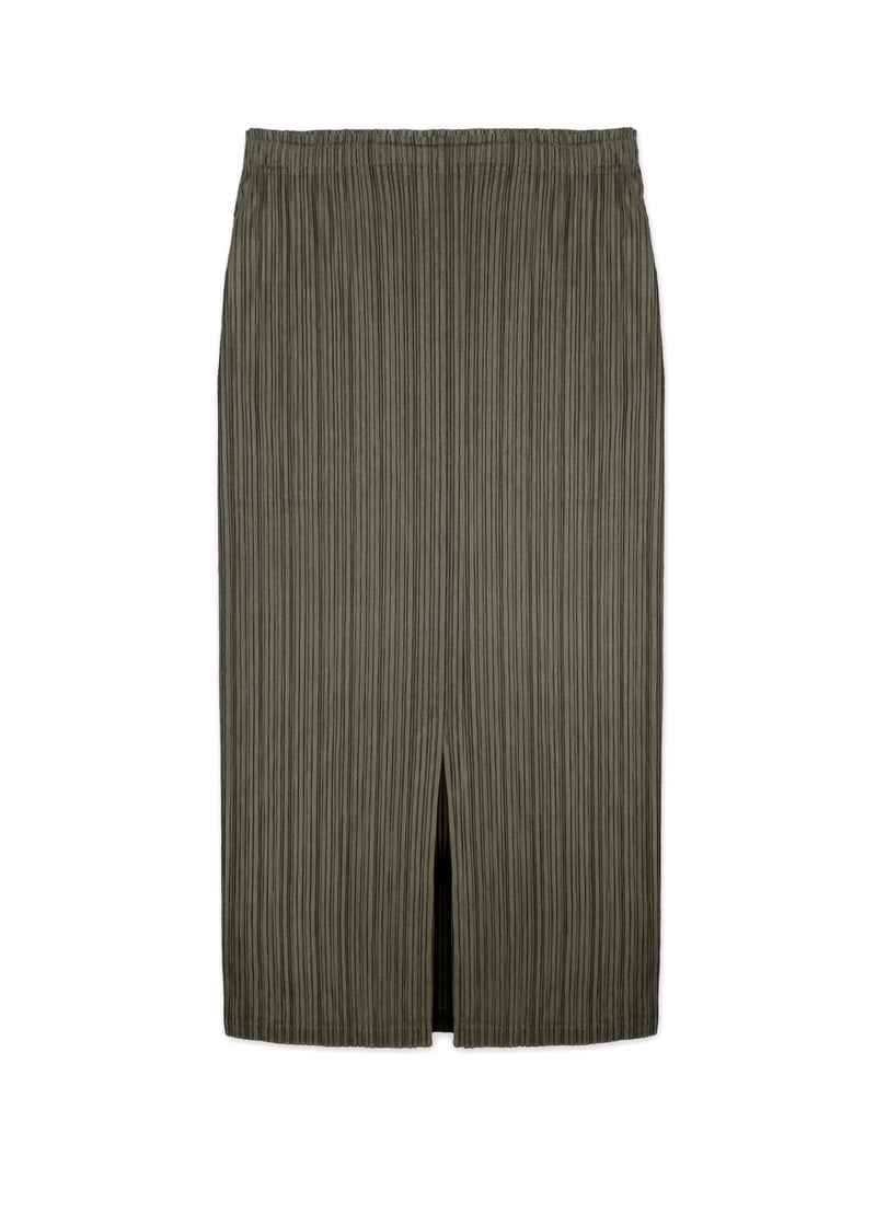 Larissa Back Slit Plissé Satin Skirt