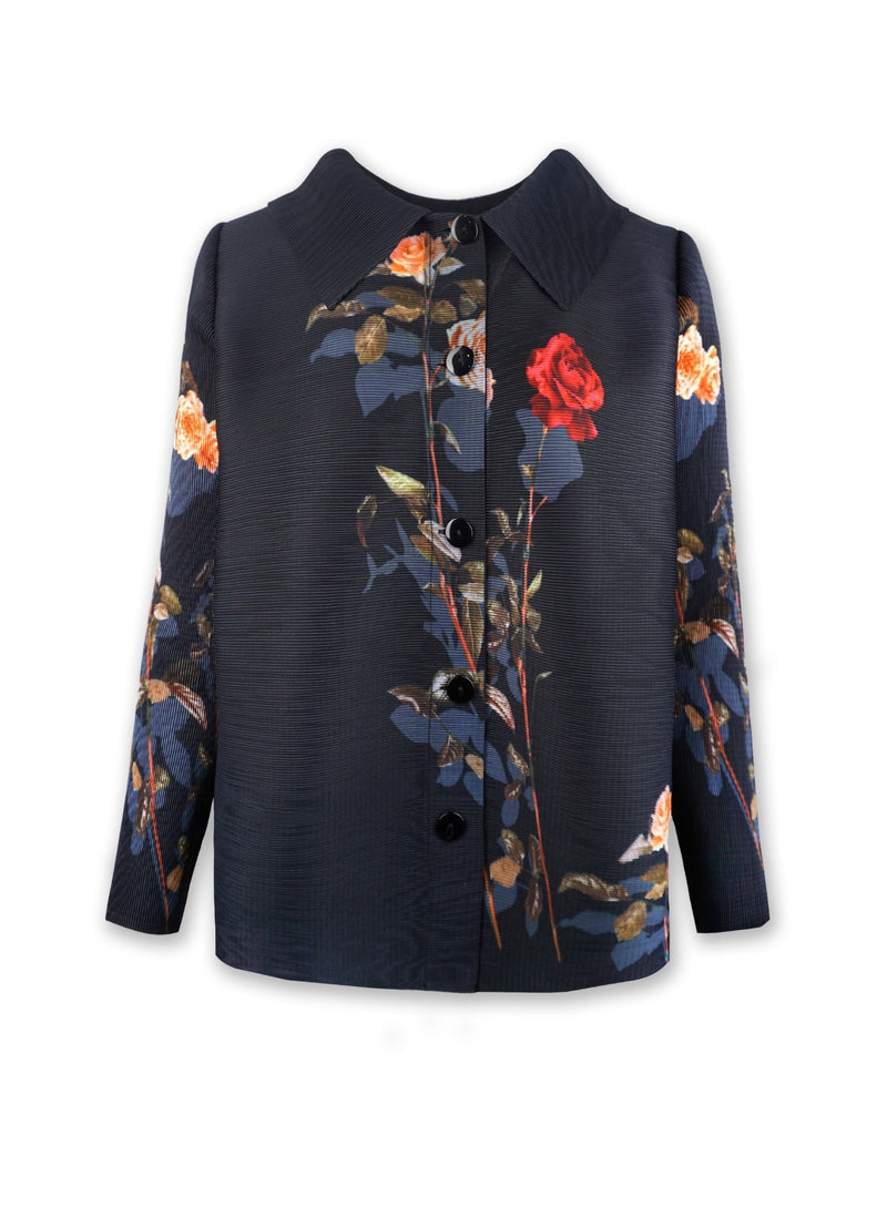 Elizabeth Rose Garden Crystal Pleats Shirt
